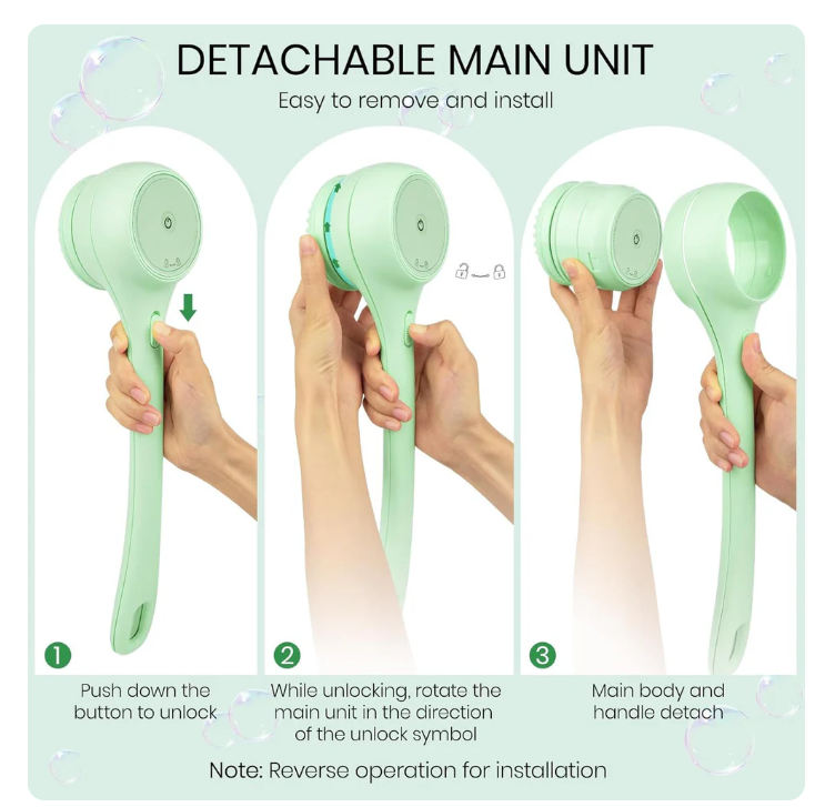 Electric Body Brush for Back and Shower Scrubber
