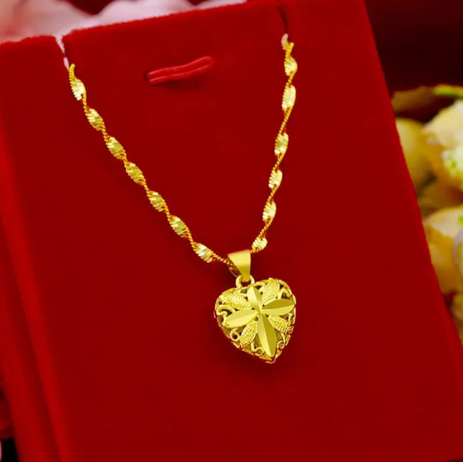 Gold Aura Heart Necklace